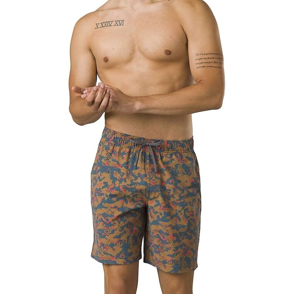 PrAna Metric E-Waist Zip Swim Trunks Medium Fresca Camo 8” inseam 30” waist